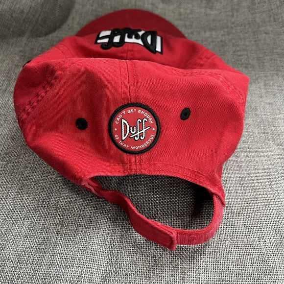 Vintage The Simpsons Red DUFF Beer Hat Anoma Casual Baseball Adjustable Cap - Picture 3 of 11